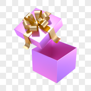 紫色3d圣诞节礼物盒高清图片
