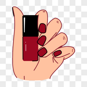 美甲工具红色指甲油和手掌图片