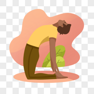 跪坐伸展瑜伽人物动作图片
