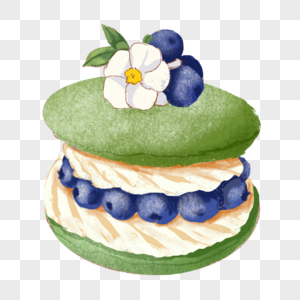 抹茶甜品蓝莓夹心蛋糕图片