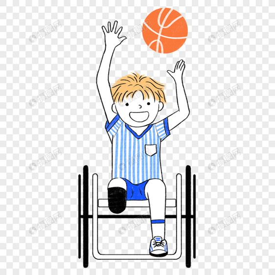 残疾奥运会卡通人物打篮球图片