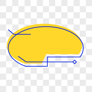 黄色变形椭圆抽象几何线条文本框图片
