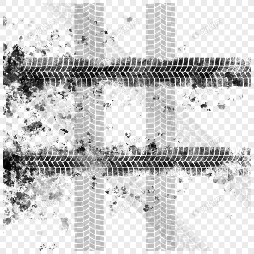轮胎轨道痕迹图片