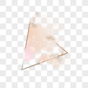 玫瑰金珊瑚红金粉三角形边框高清图片