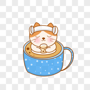 茶杯里的可爱小喵咪图片