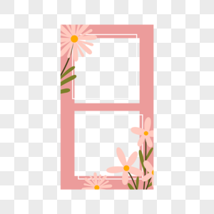 抽象夏季粉色花卉方形边框图片