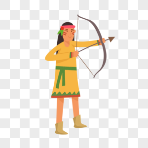 美洲印第安人原住民女战士羽毛辫子长箭图片
