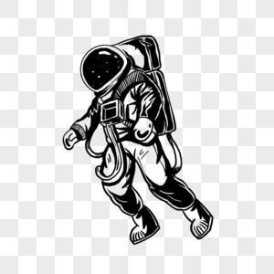黑白漂浮单色宇航员图片