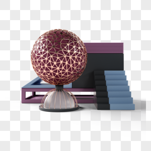 抽象镂空金属球几何体图片