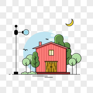 卡通彩色小房子图片