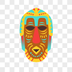 非洲原始部落红鼻子族长面具高清图片