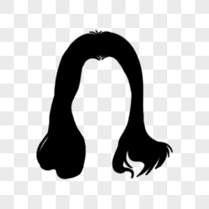 黑色女士中分头发发型高清图片