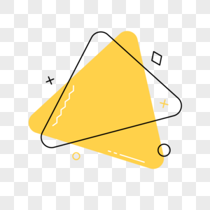黄色三角形几何促销标签图片
