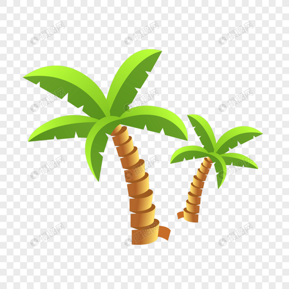 平面可爱椰子树图片