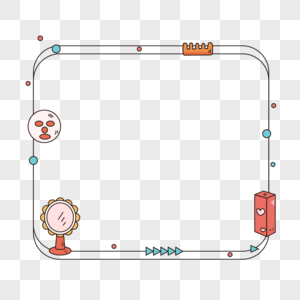 干净简约可爱卡通美妆护肤日常边框图片