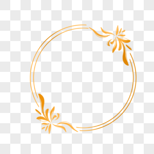 植物纹样金色圆形边框图片
