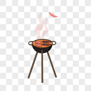 烧烤剪贴画烤香肠的炉子图片