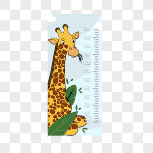 长颈鹿卡通尺子图片