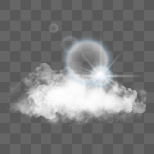 云朵装饰太阳光图片