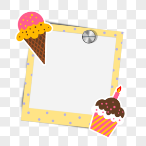 冰激凌和蛋糕生日相框图片