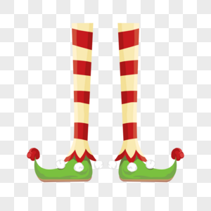 圣诞节精灵腿条纹装扮图片