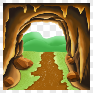 洞穴小径场景插图图片