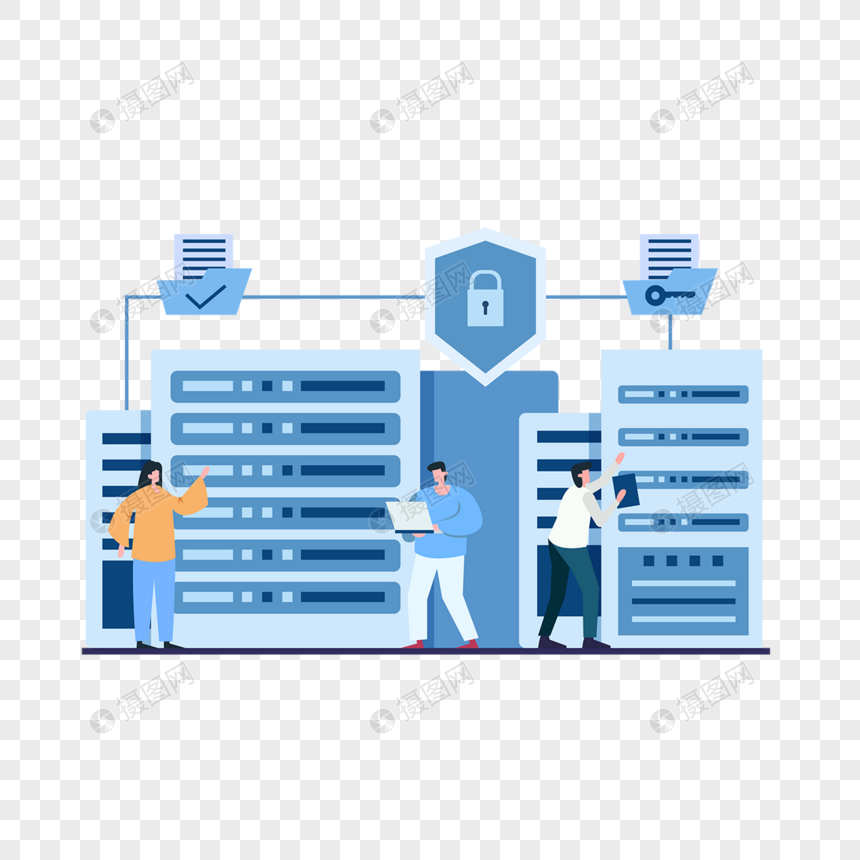 数据服务器主机安全商务插画图片