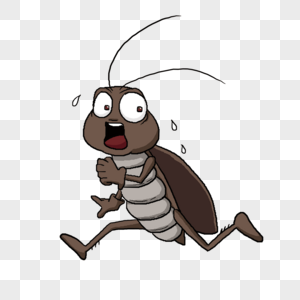 蟑螂棕色跑步卡通风格高清图片