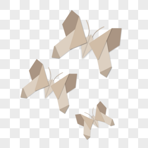 蝴蝶折纸棕色纸张手工制作图片