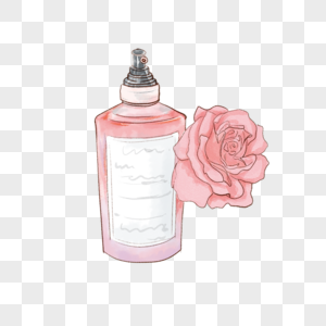 粉色水彩香水瓶子图片