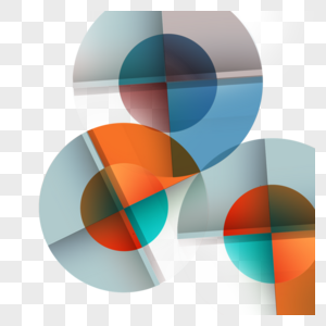 蓝橙色圆形几何渐变彩色抽象边框图片