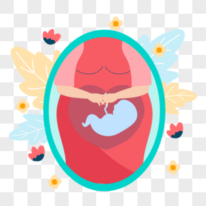 国际产科和孕妇日婴儿胎教插画图片