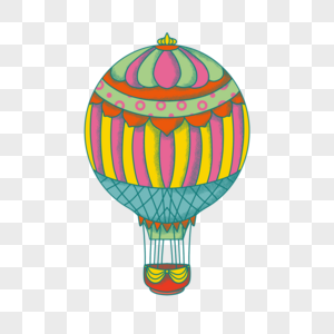 复古热气球圆形色彩丰富图片
