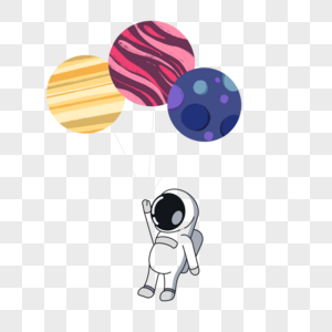 宇航员多彩宇宙气球图片