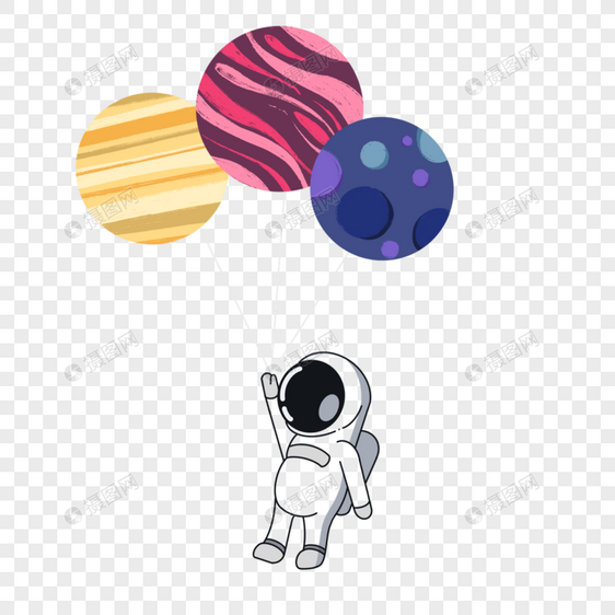 宇航员多彩宇宙气球图片