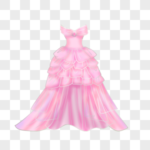 粉色百合褶皱束腰连衣长裙图片