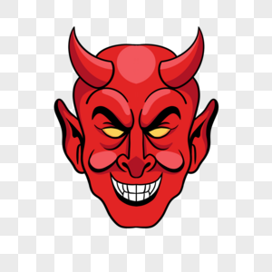 魔鬼恶魔头像红色高清图片素材