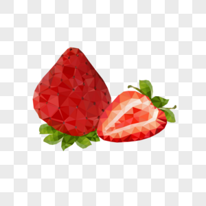 抽象低聚红色草莓图片