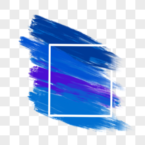 蓝色水彩颜料笔刷边框高清图片