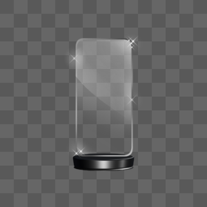 写实透明玻璃奖杯图片