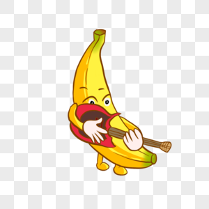 可爱香蕉人弹乐器图片
