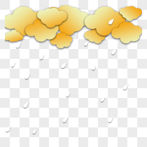 剪纸下雨天气黄云朵图片