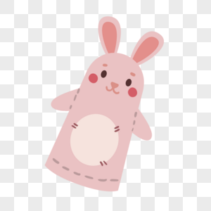 粉色长耳兔手指木偶戏动物高清图片