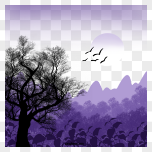 紫色森林景观图片