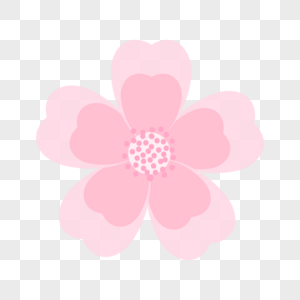 白色花蕊粉色手绘樱花图片