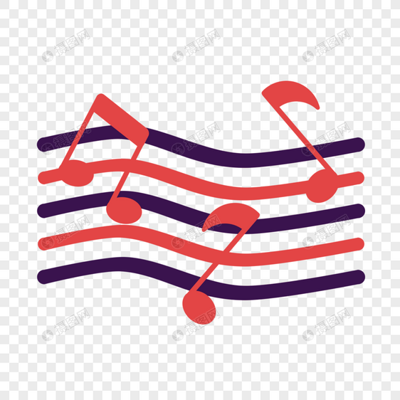 红蓝波纹线条音乐徽标图片