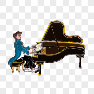 弹钢琴老师图片