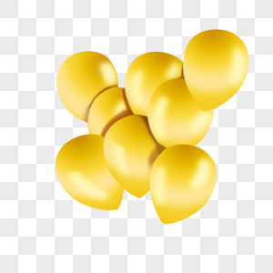 透明金色气球图片