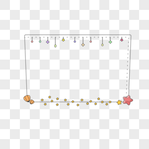 卡通线条边框贝壳海星图片