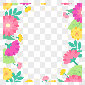 手绘多瓣菊花春季花卉边框图片